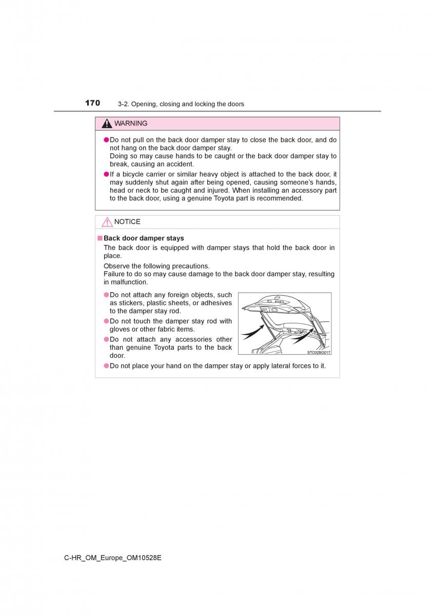 Toyota C HR owners manual / page 170