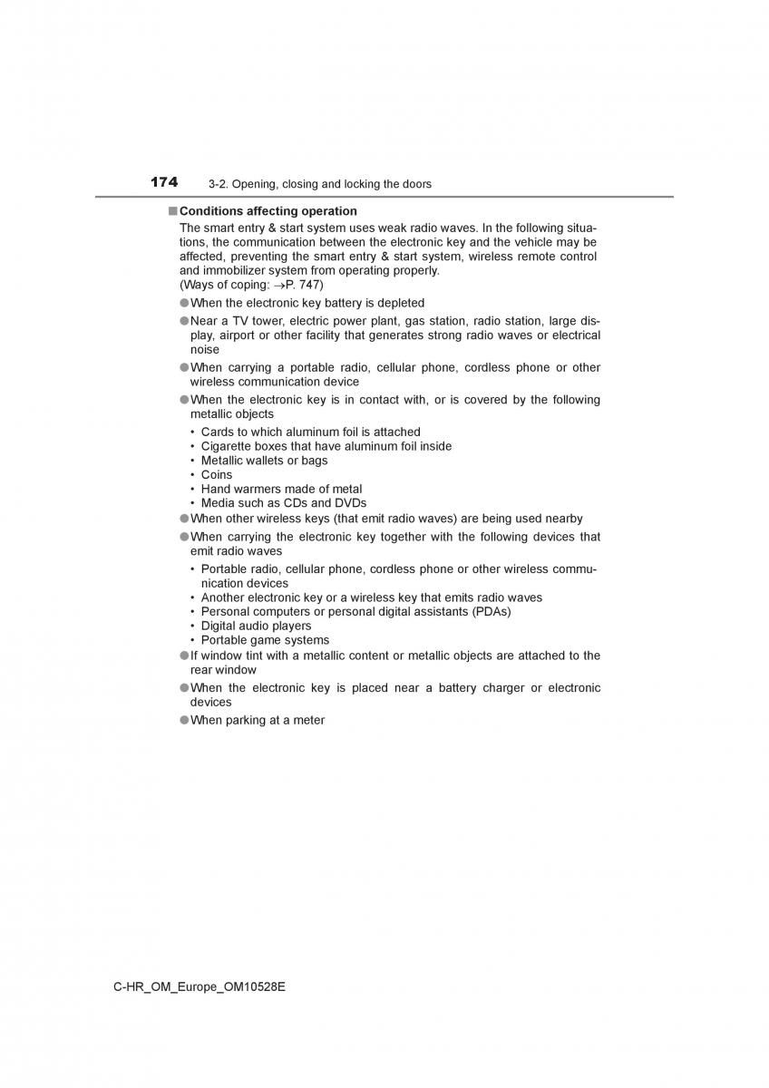 Toyota C HR owners manual / page 174