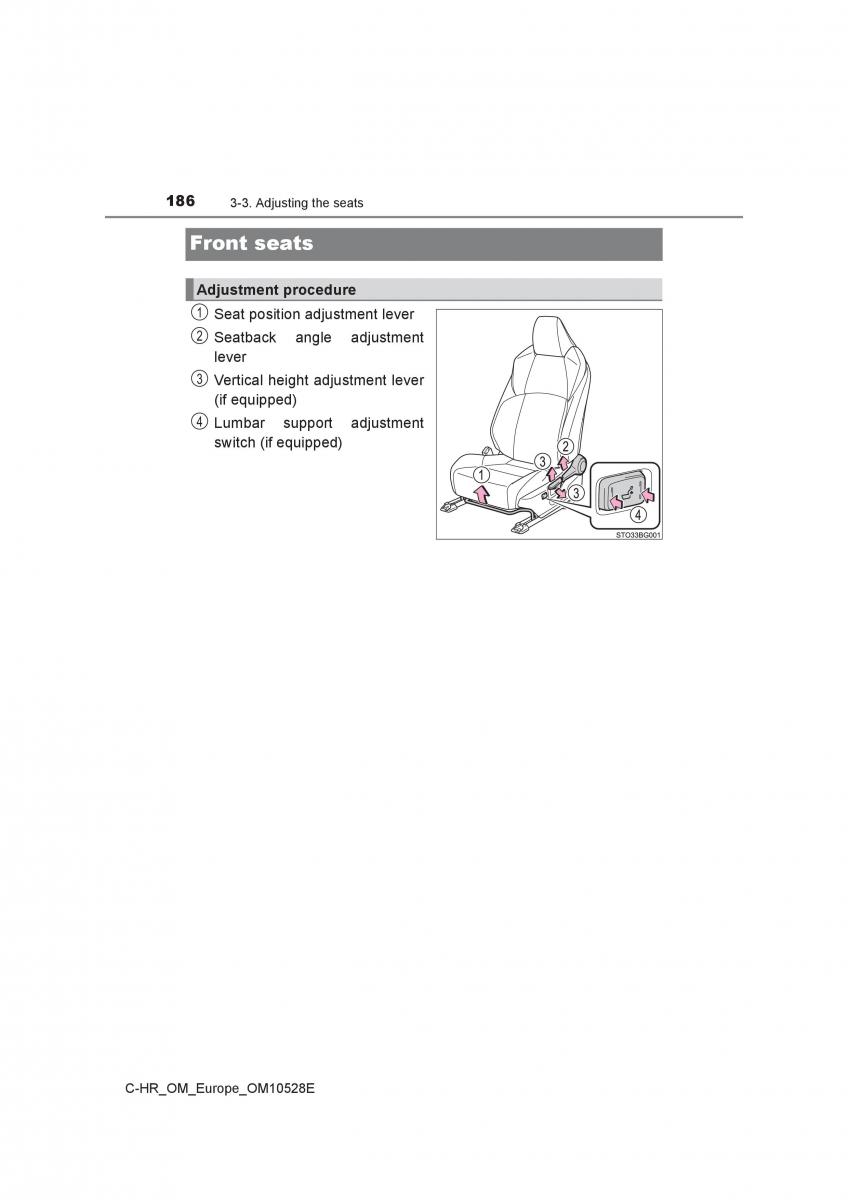 Toyota C HR owners manual / page 186