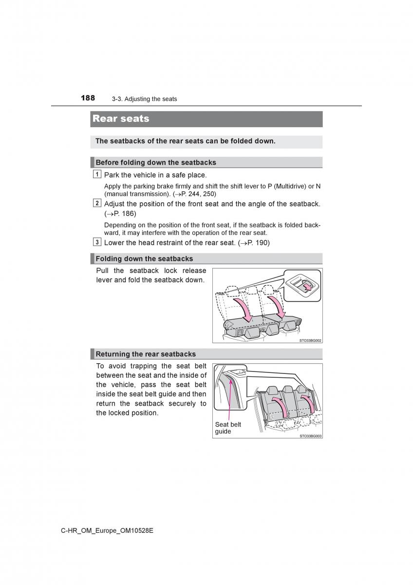 Toyota C HR owners manual / page 188