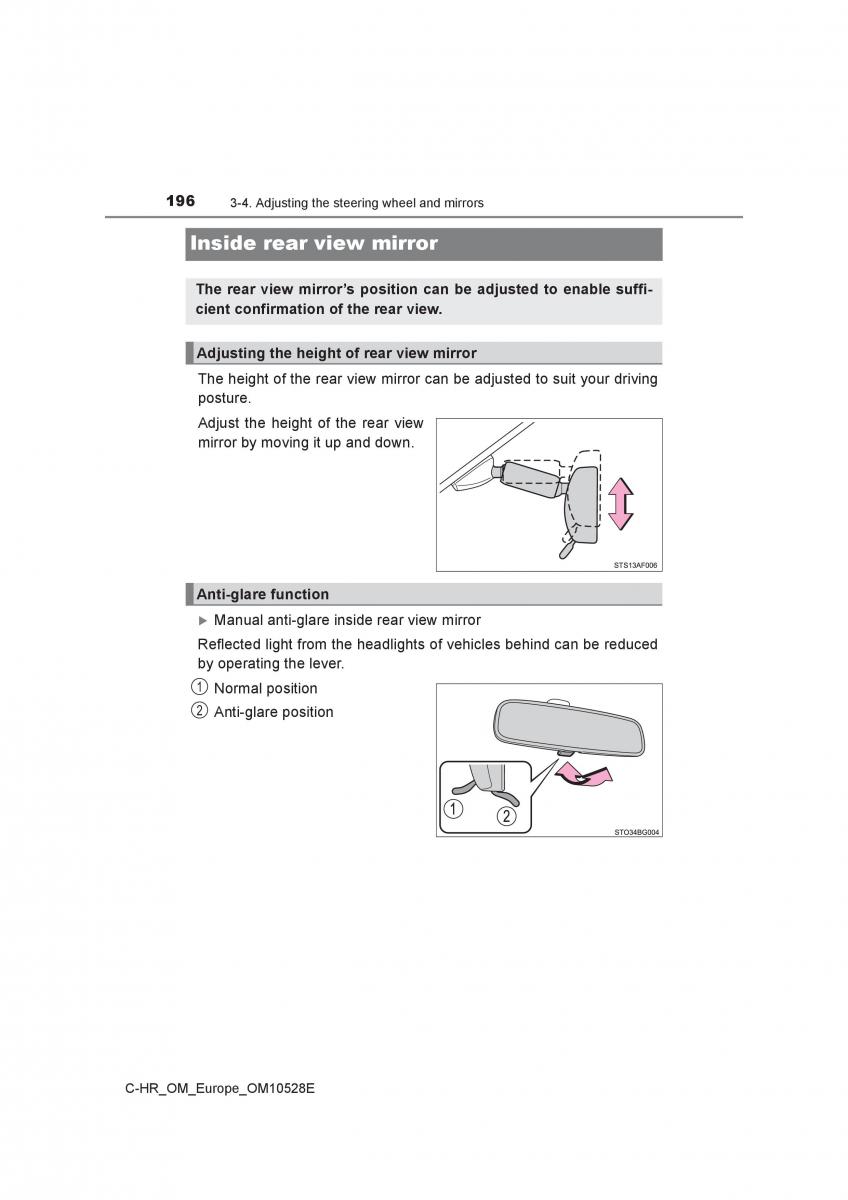 Toyota C HR owners manual / page 196