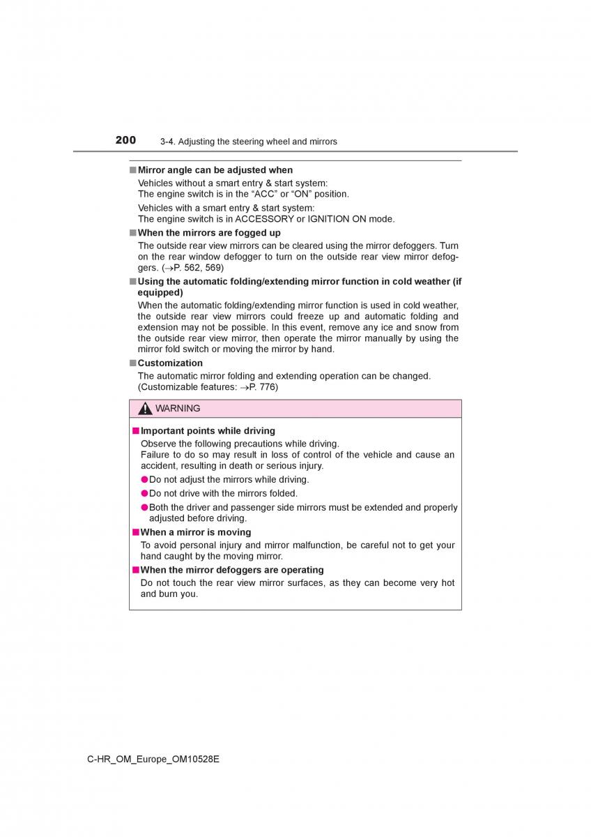 Toyota C HR owners manual / page 200