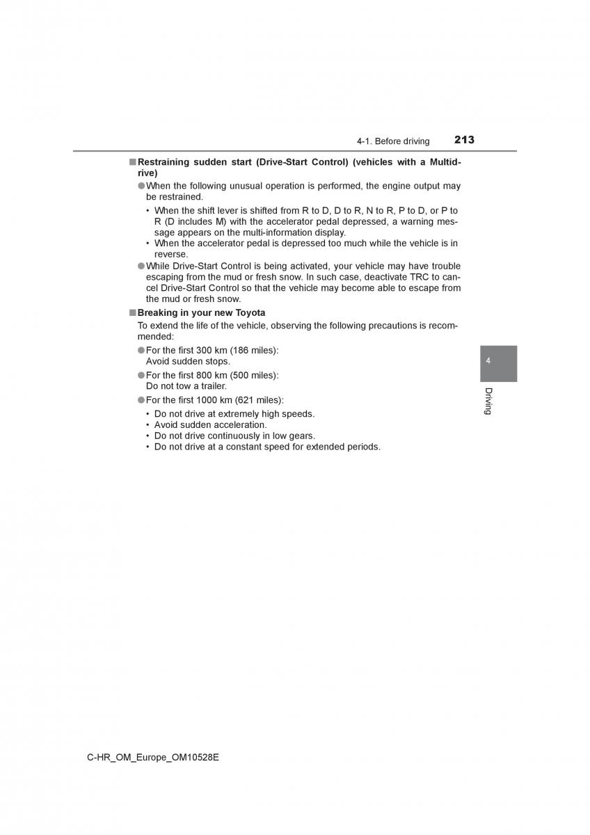 Toyota C HR owners manual / page 213