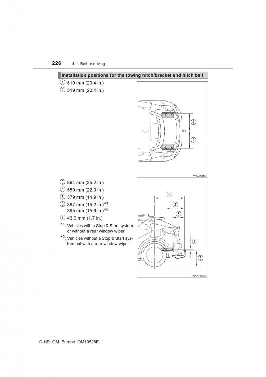 Toyota C HR owners manual / page 226