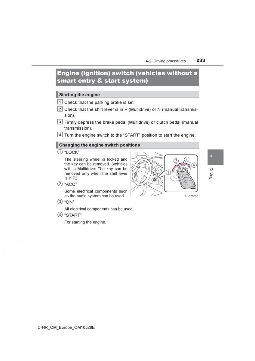 Toyota C HR owners manual / page 233