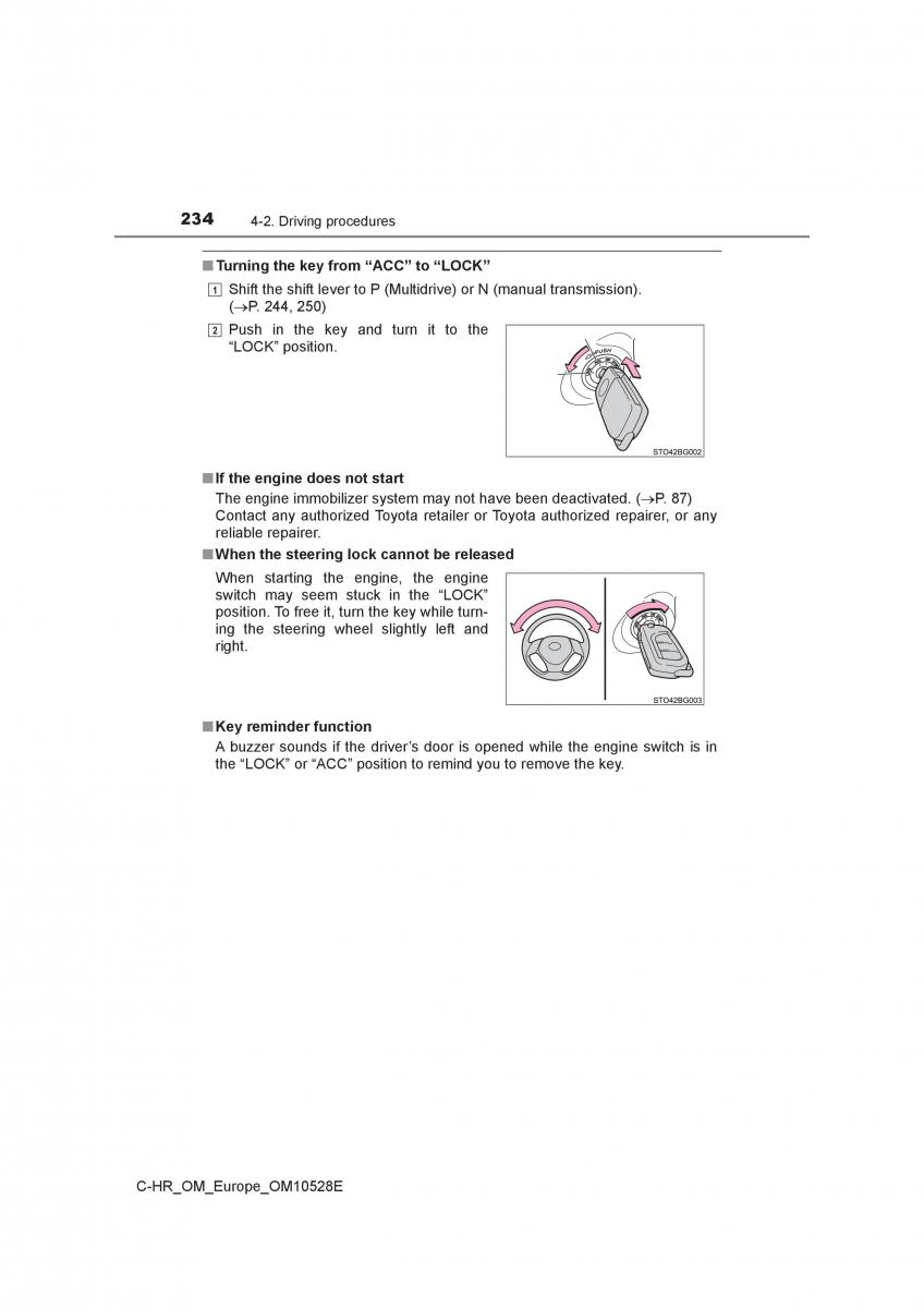 Toyota C HR owners manual / page 234