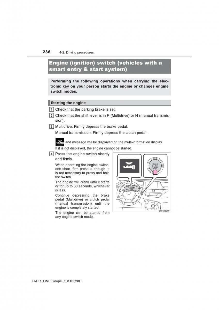 Toyota C HR owners manual / page 236