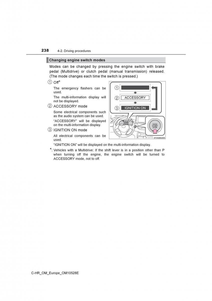 Toyota C HR owners manual / page 238