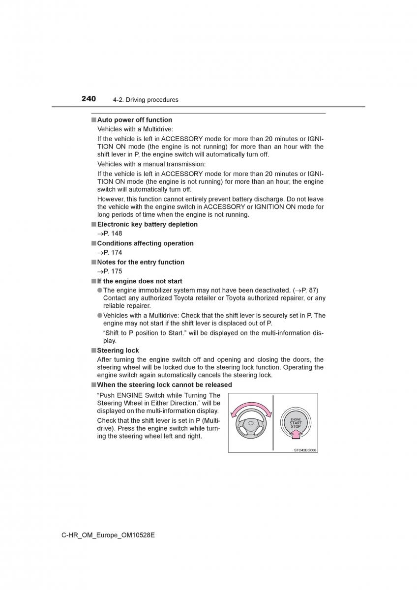 Toyota C HR owners manual / page 240