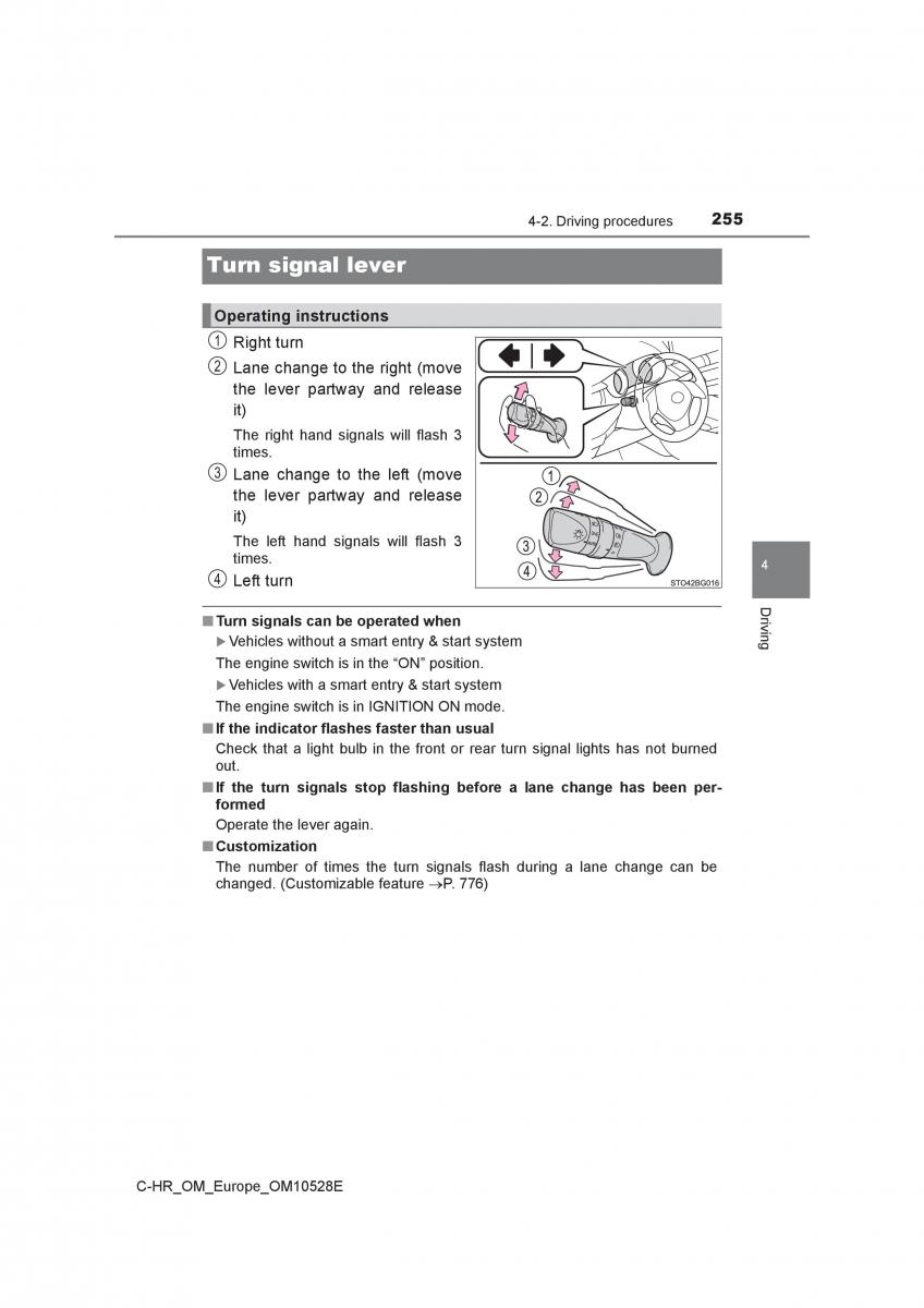 Toyota C HR owners manual / page 255