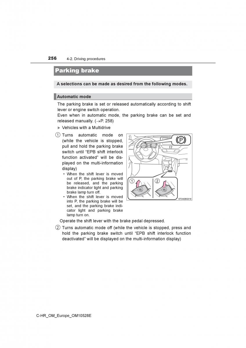 Toyota C HR owners manual / page 256