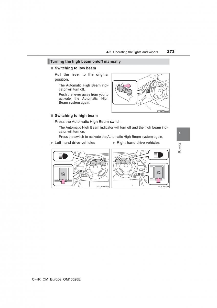 Toyota C HR owners manual / page 273