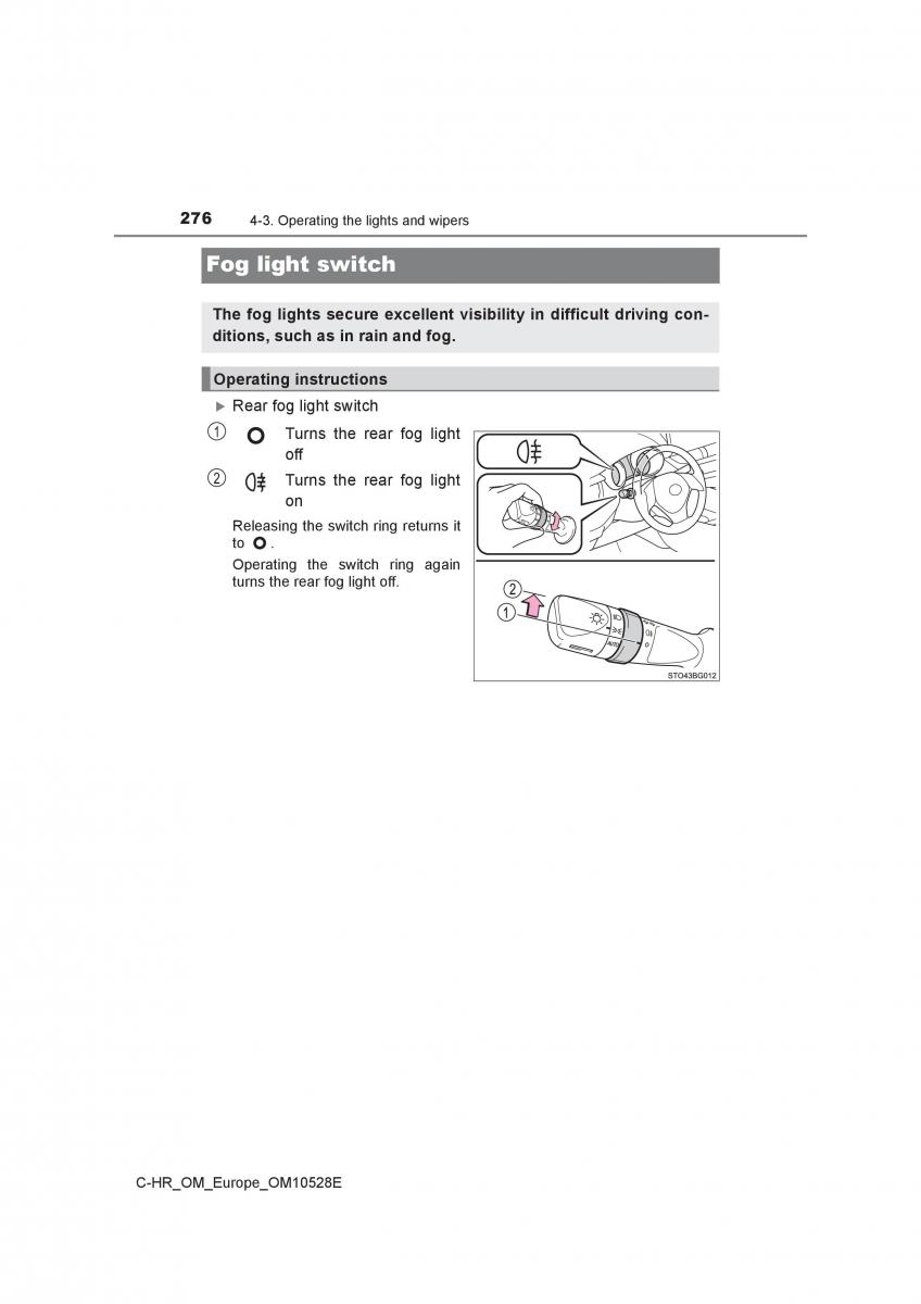 Toyota C HR owners manual / page 276