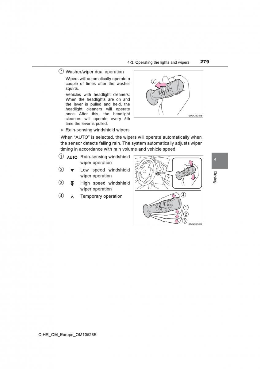 Toyota C HR owners manual / page 279