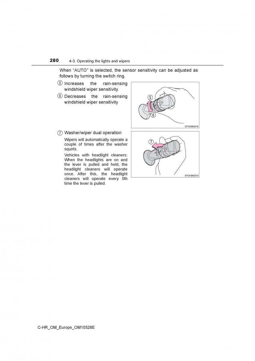 Toyota C HR owners manual / page 280