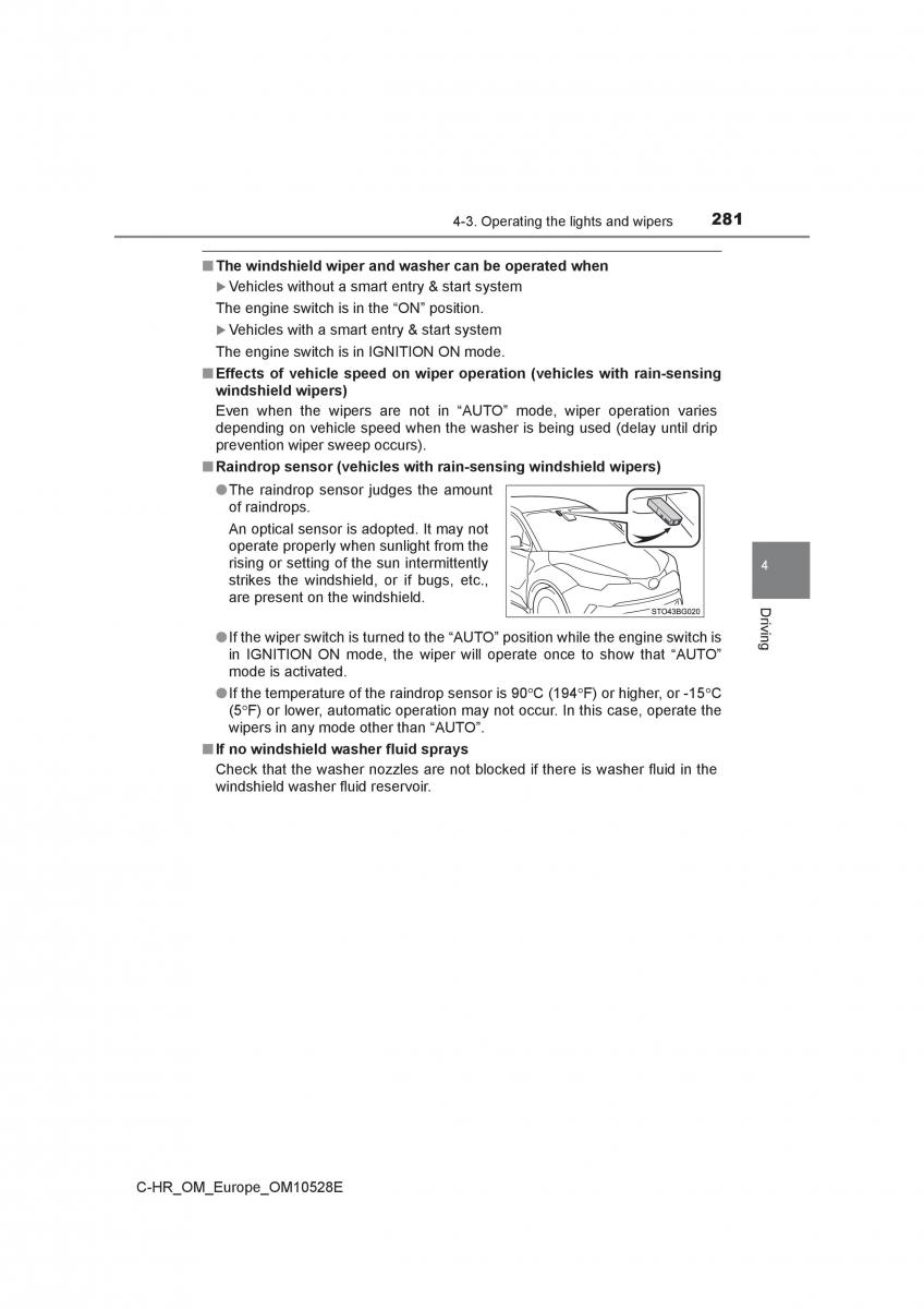 Toyota C HR owners manual / page 281