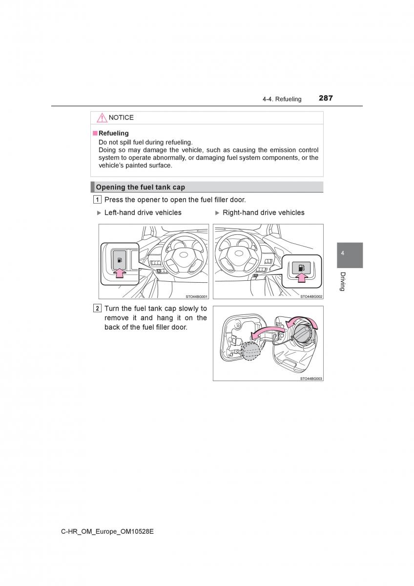 Toyota C HR owners manual / page 287