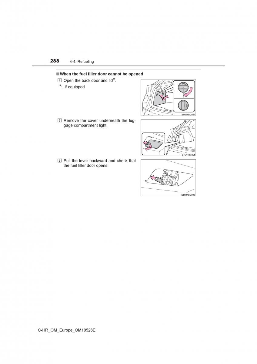 Toyota C HR owners manual / page 288