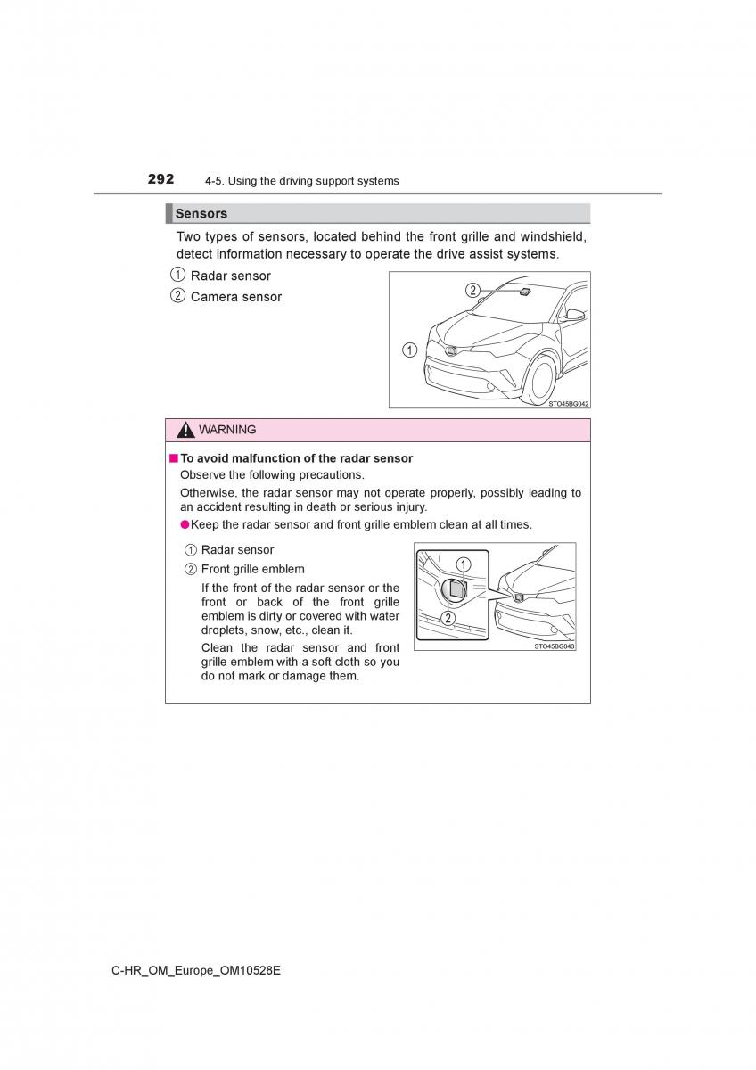 Toyota C HR owners manual / page 292