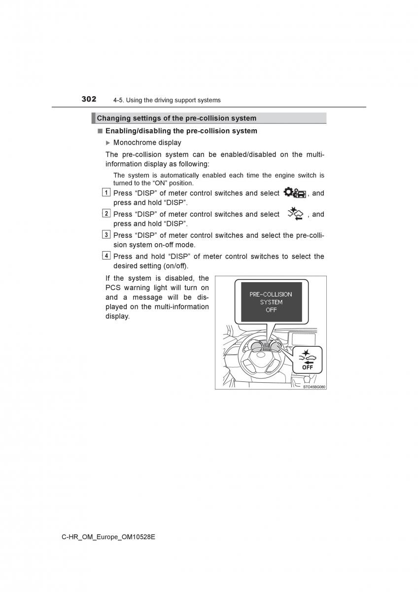 Toyota C HR owners manual / page 302