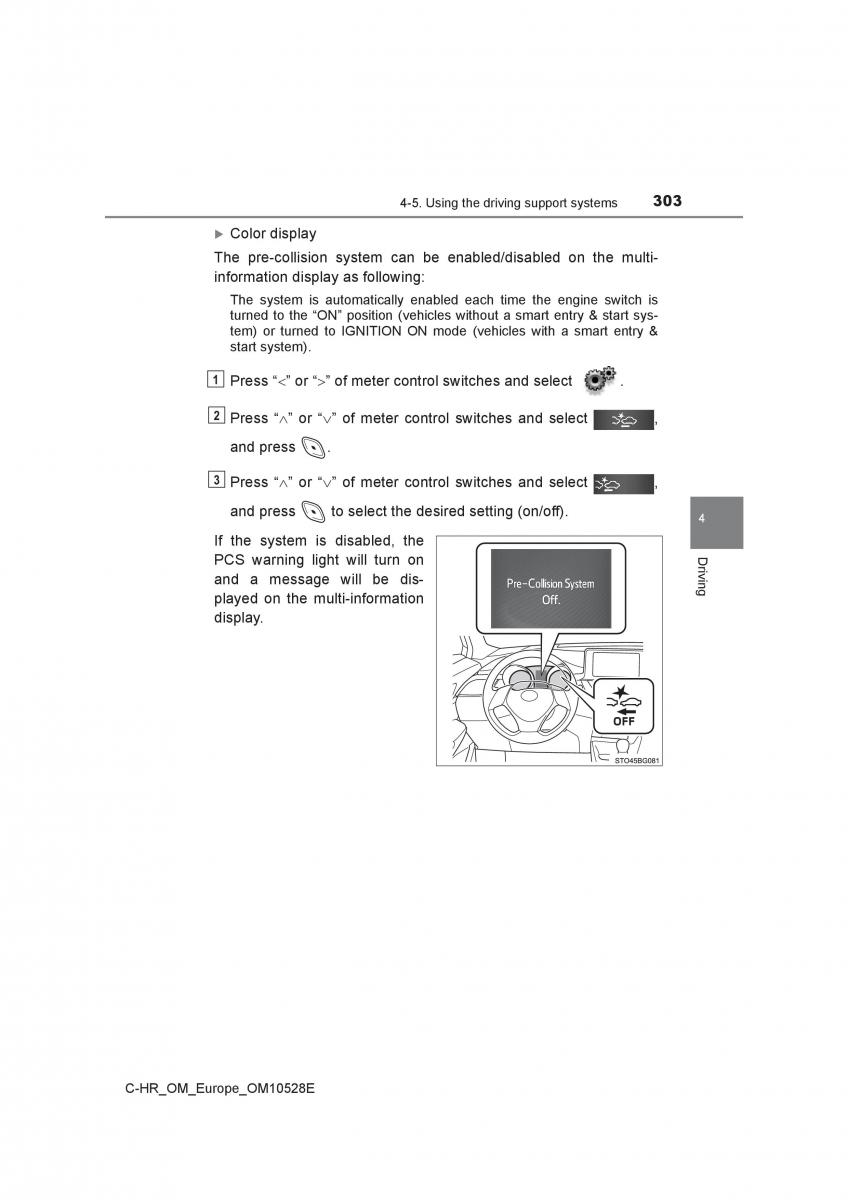 Toyota C HR owners manual / page 303