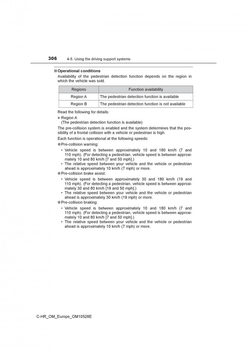 Toyota C HR owners manual / page 306