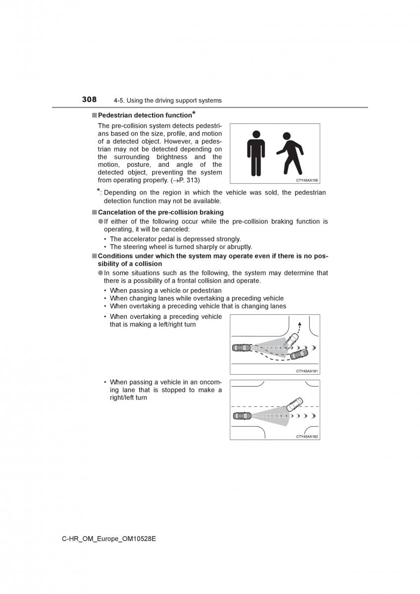 Toyota C HR owners manual / page 308