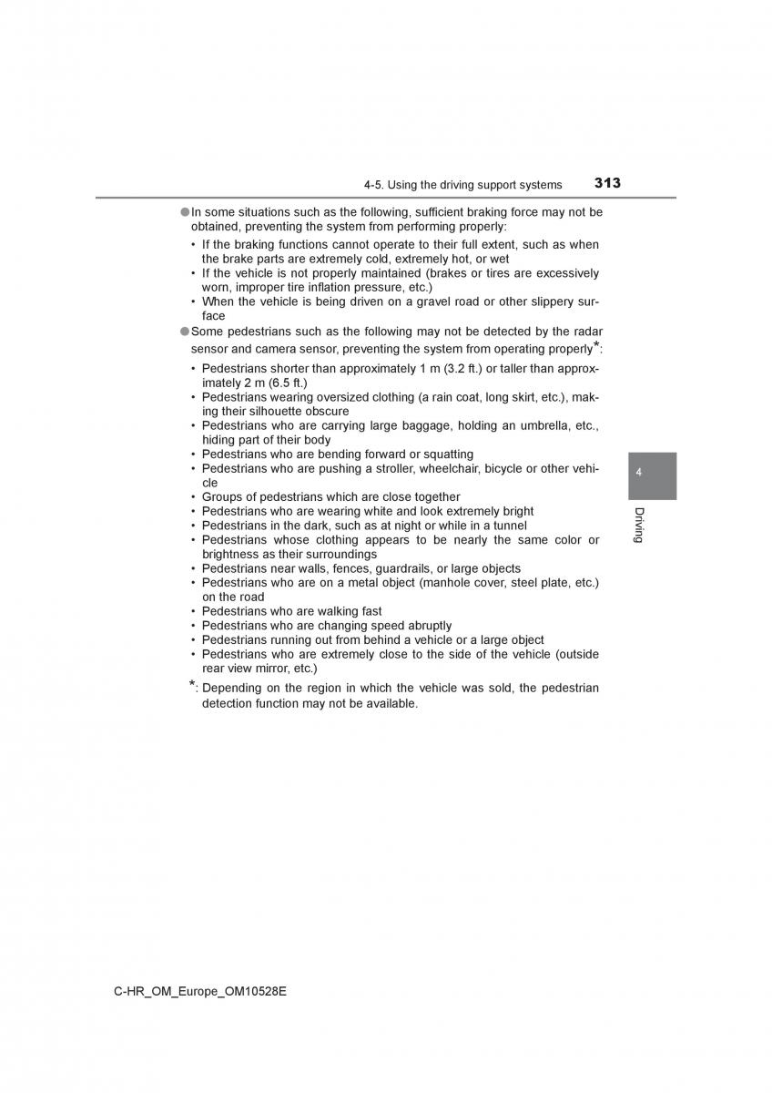 Toyota C HR owners manual / page 313