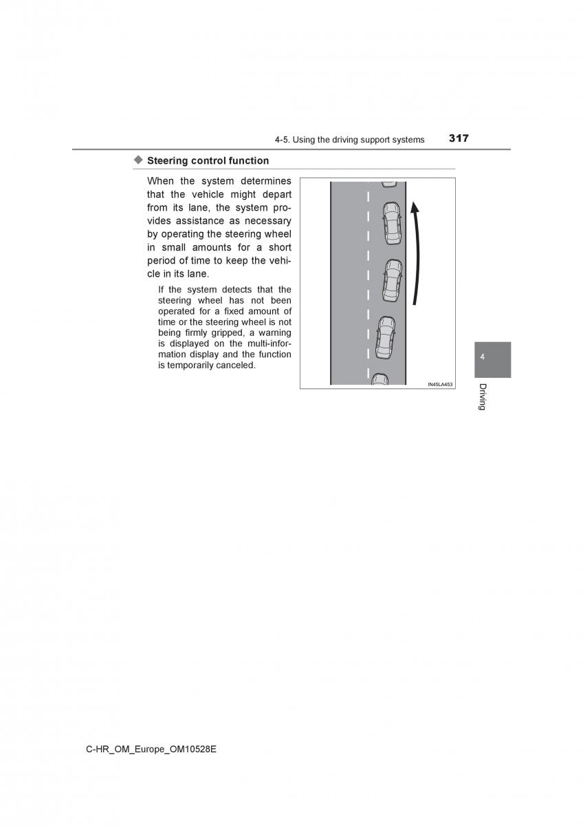 Toyota C HR owners manual / page 317