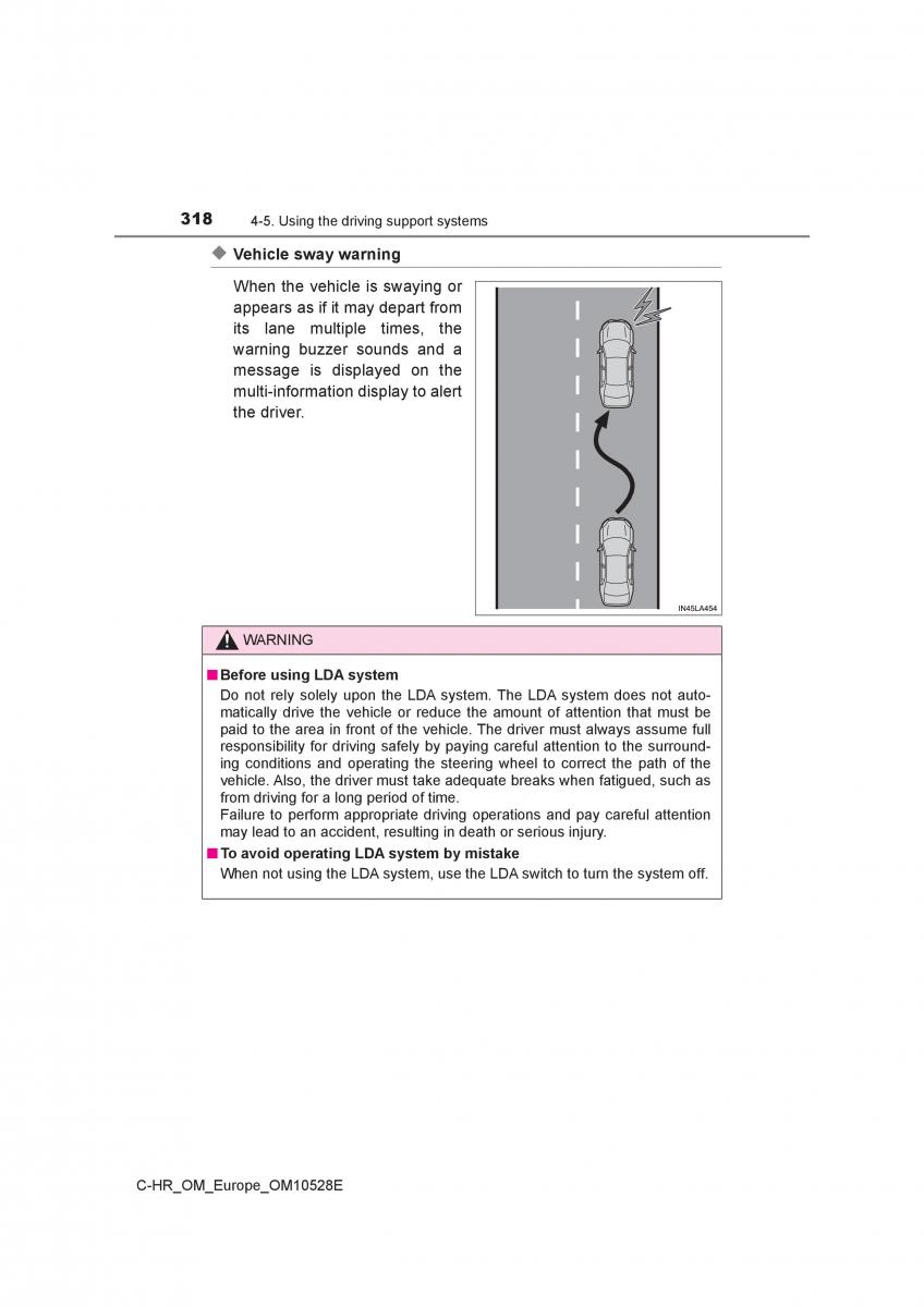 Toyota C HR owners manual / page 318