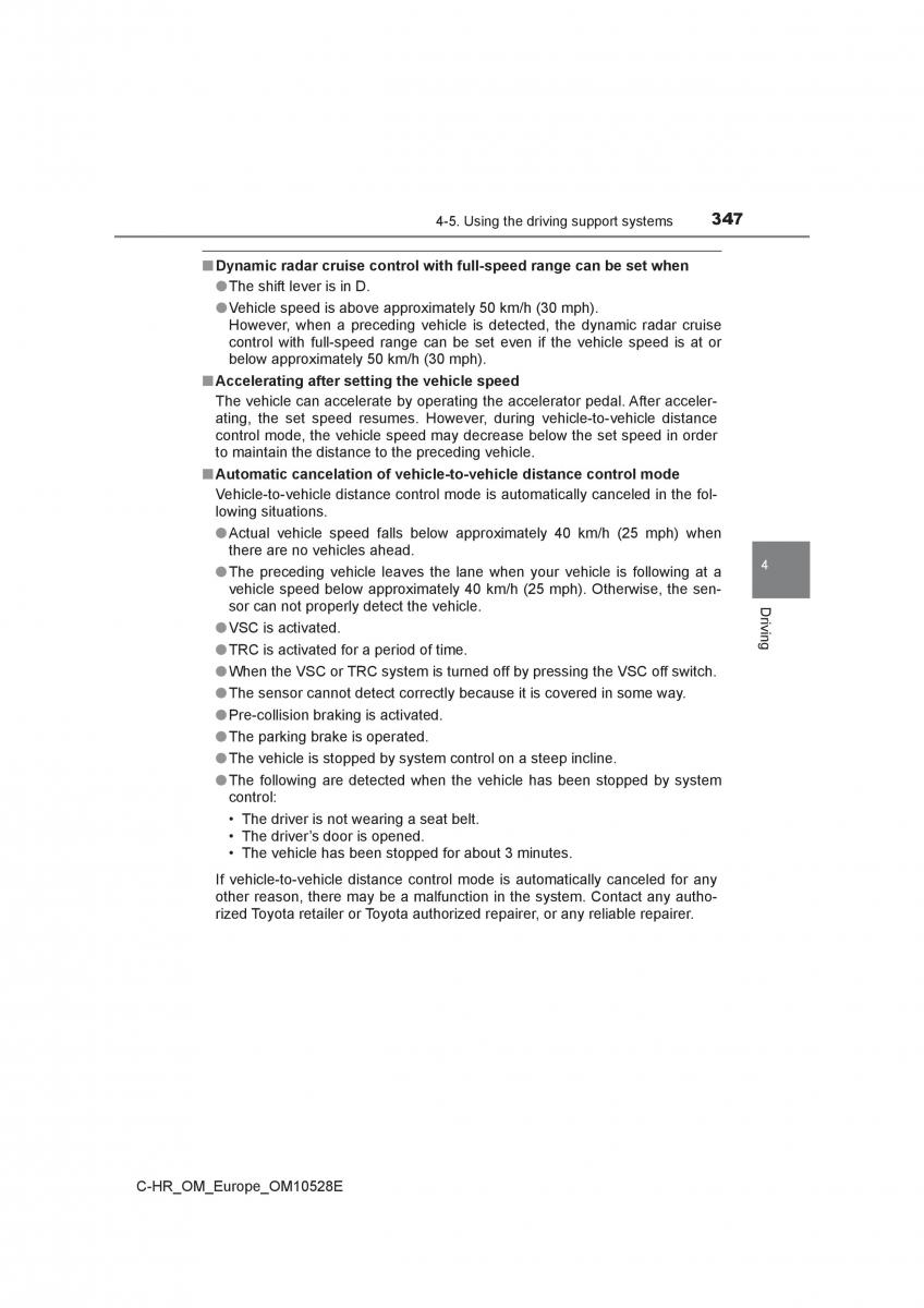 Toyota C HR owners manual / page 347