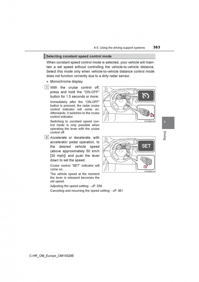 Toyota C HR owners manual / page 363