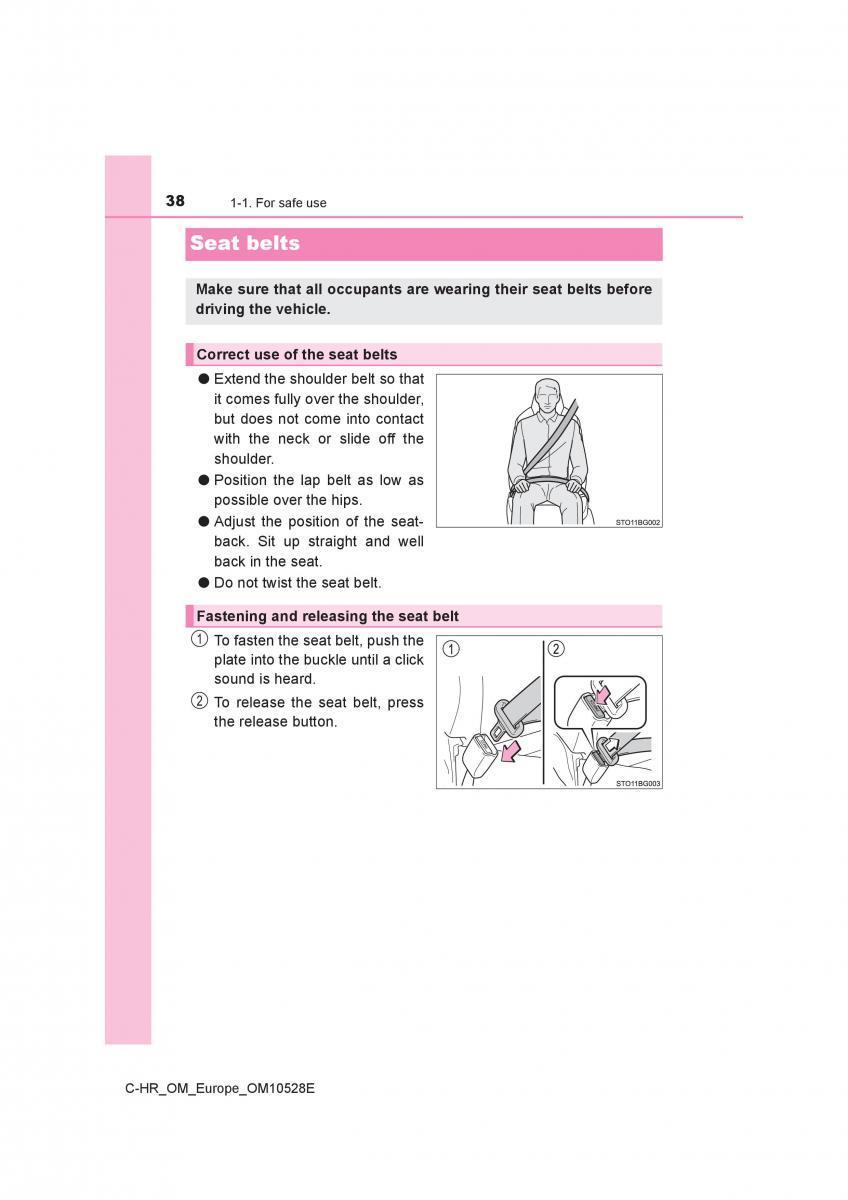 Toyota C HR owners manual / page 38