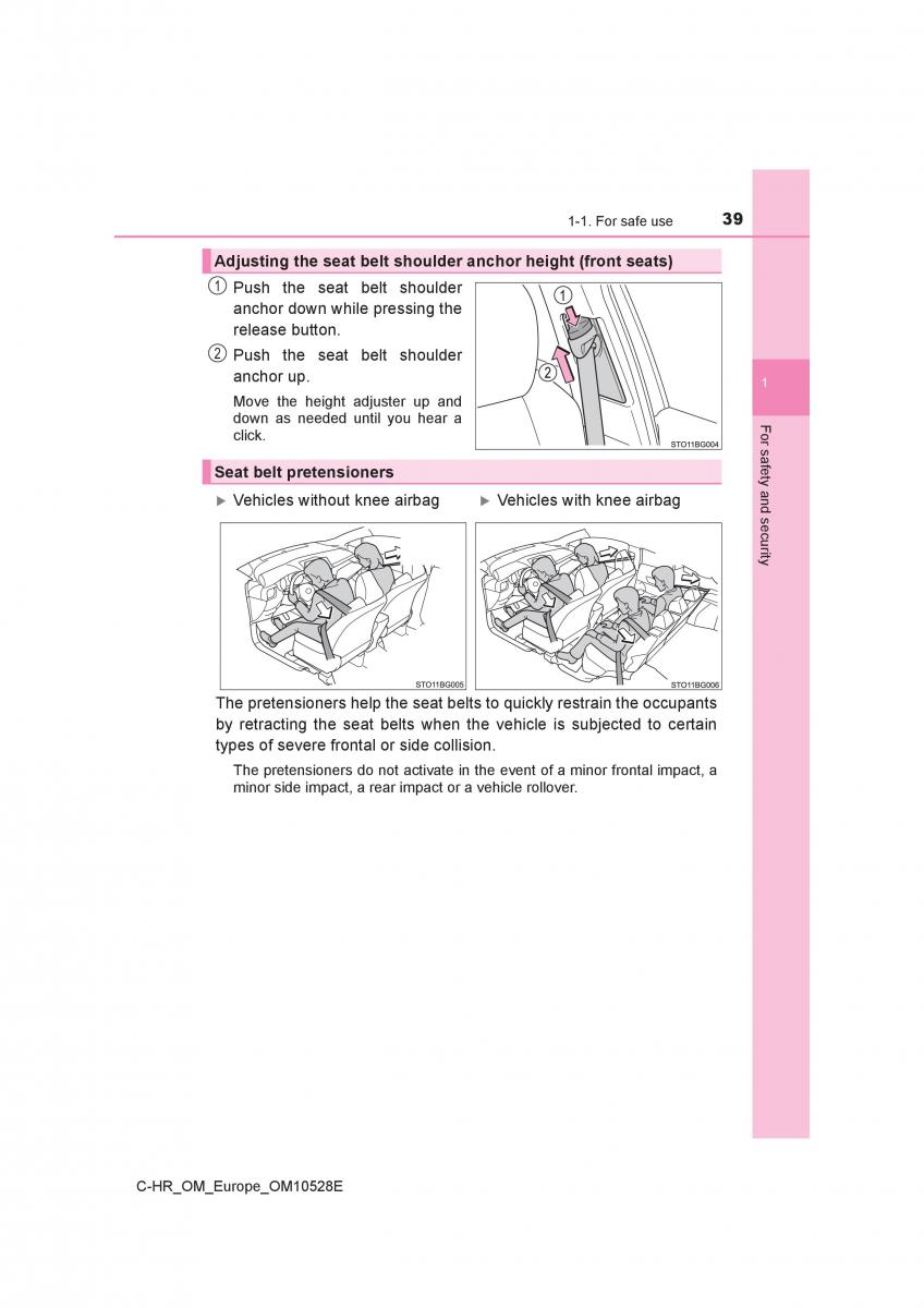 Toyota C HR owners manual / page 39