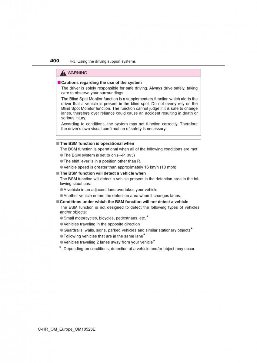 Toyota C HR owners manual / page 400