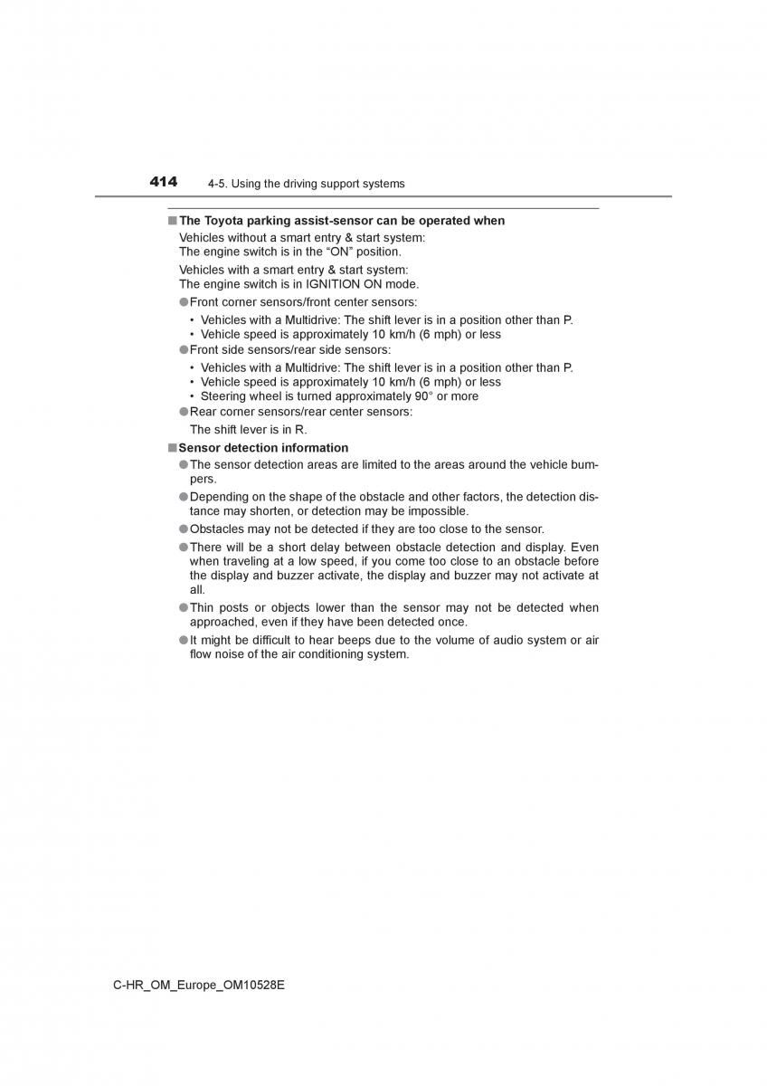 Toyota C HR owners manual / page 414