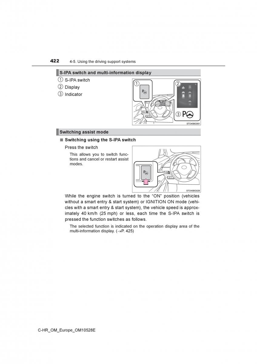 Toyota C HR owners manual / page 422