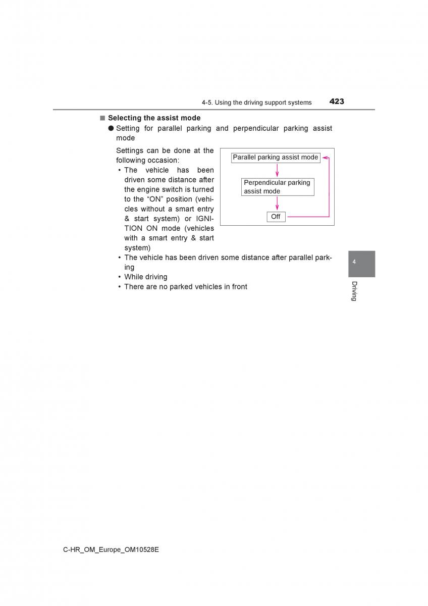 Toyota C HR owners manual / page 423