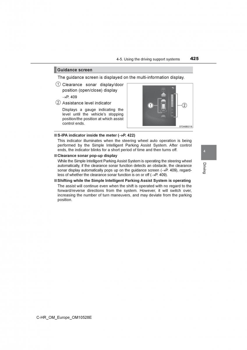 Toyota C HR owners manual / page 425