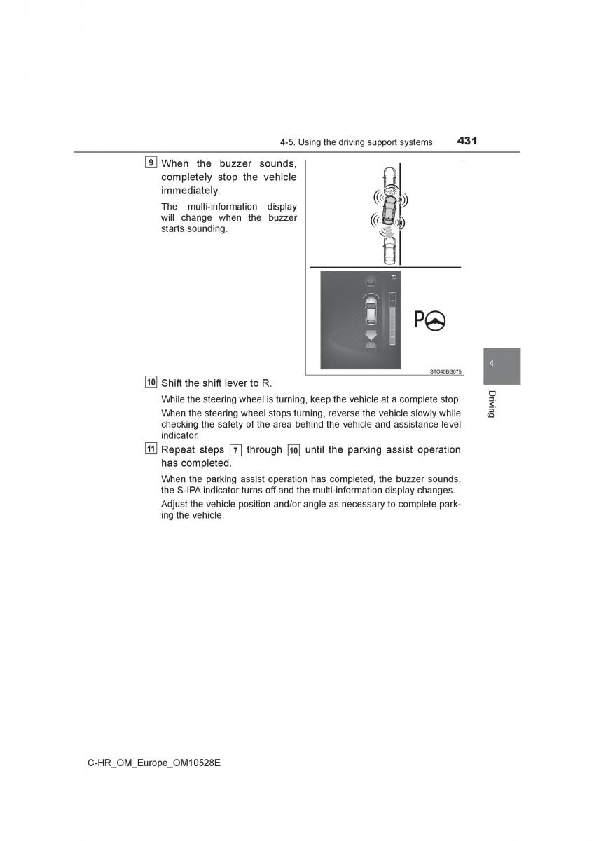 Toyota C HR owners manual / page 431