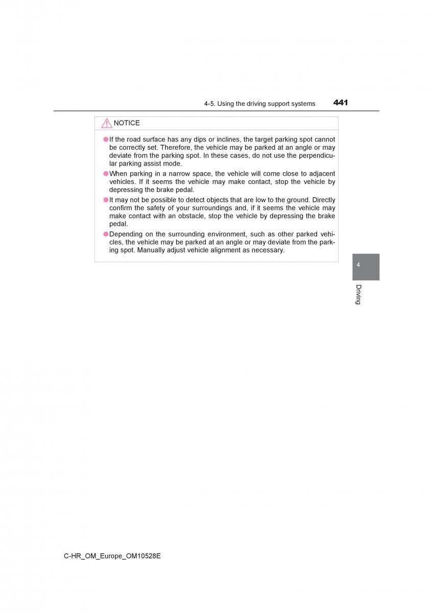 Toyota C HR owners manual / page 441