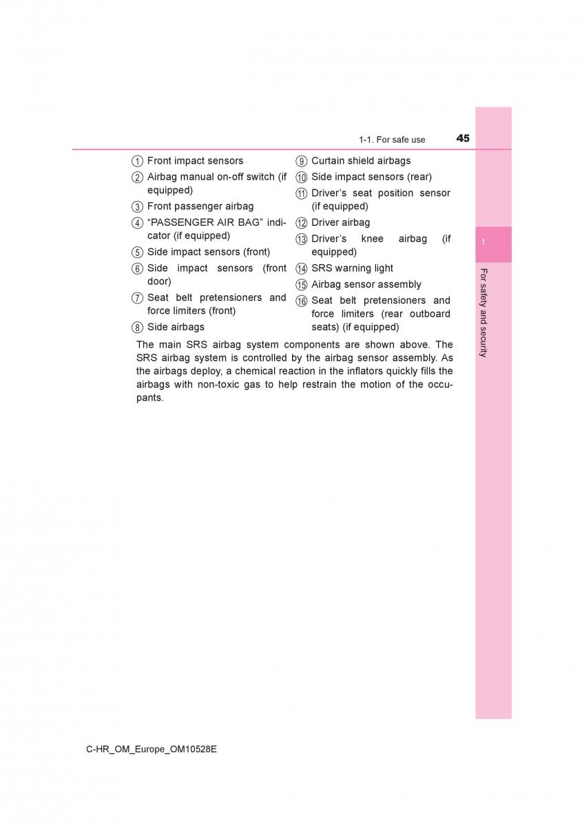 Toyota C HR owners manual / page 45