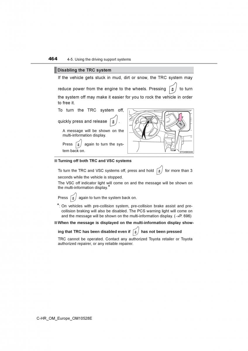 Toyota C HR owners manual / page 464