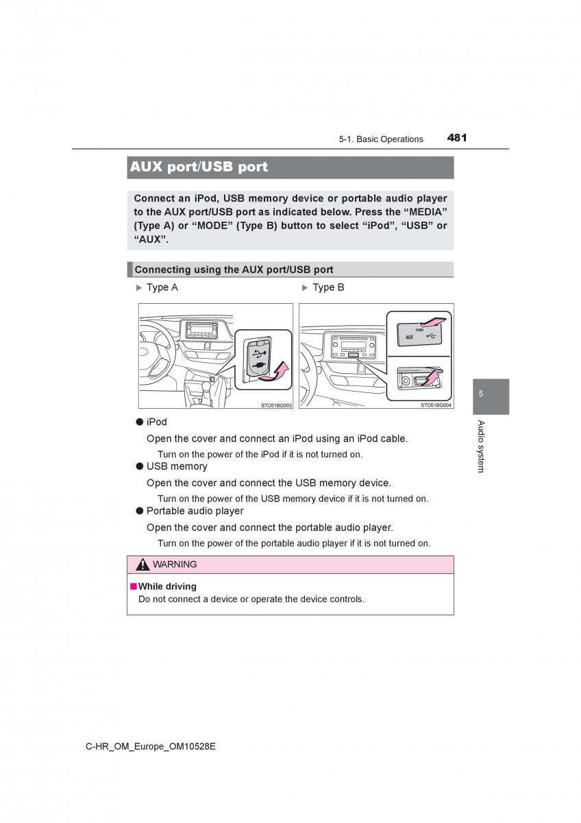 Toyota C HR owners manual / page 481