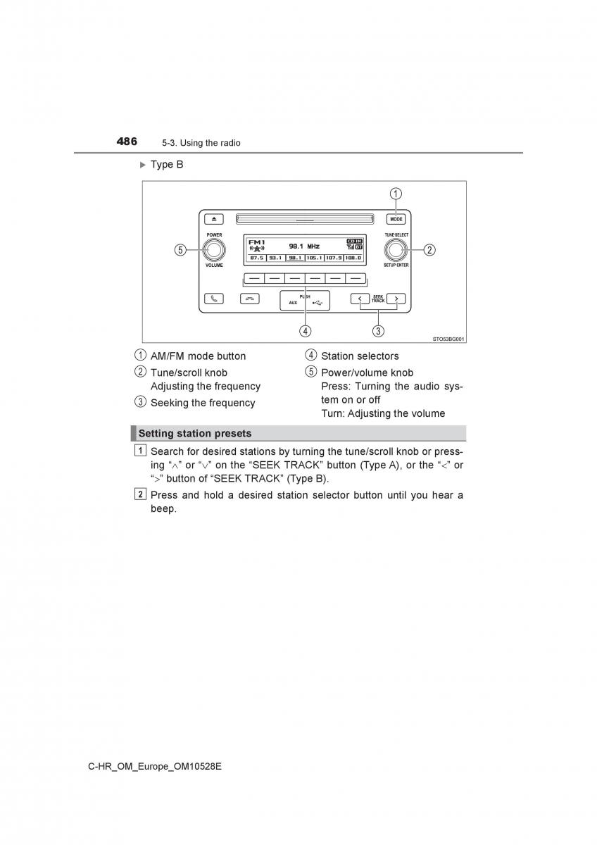 Toyota C HR owners manual / page 486