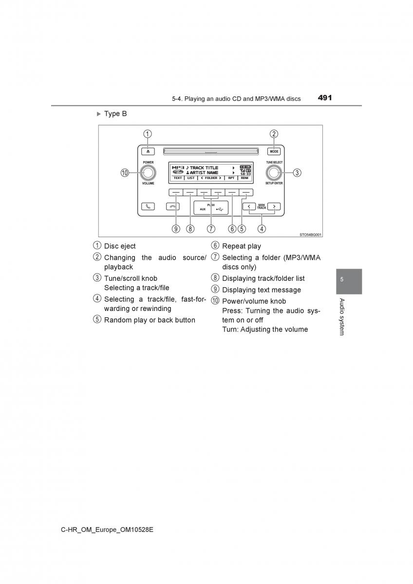 Toyota C HR owners manual / page 491