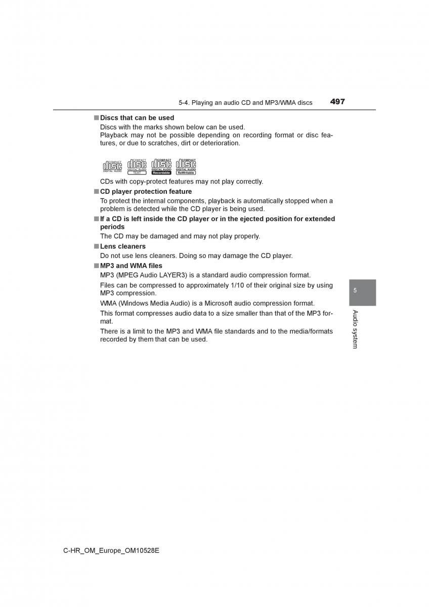 Toyota C HR owners manual / page 497