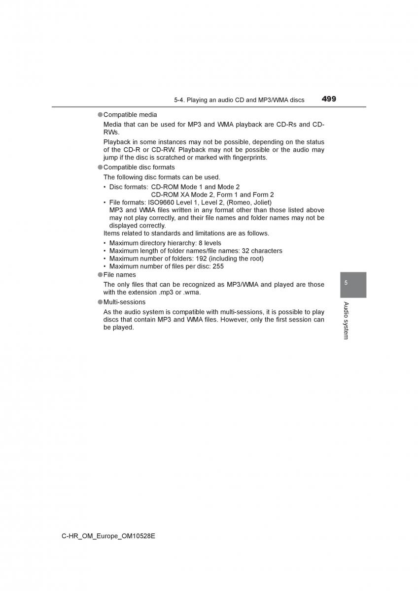 Toyota C HR owners manual / page 499