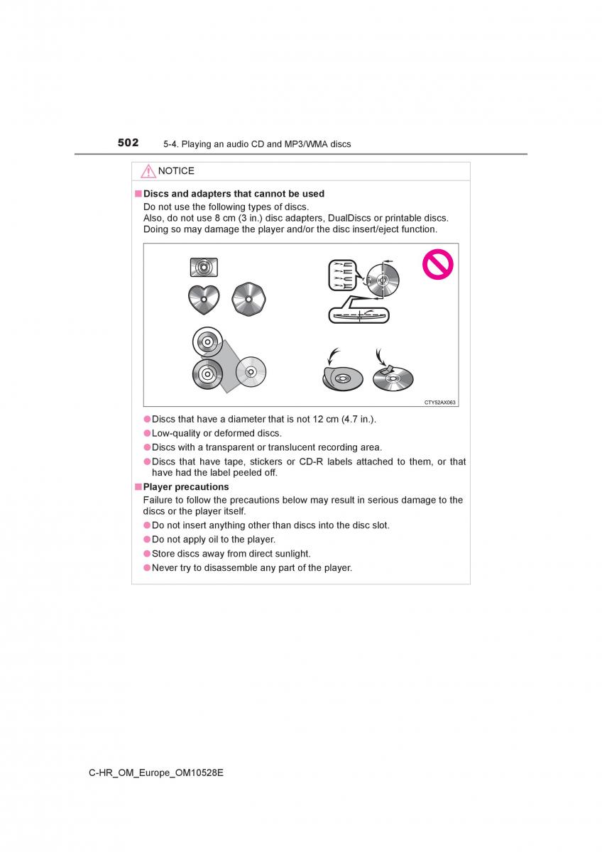 Toyota C HR owners manual / page 502