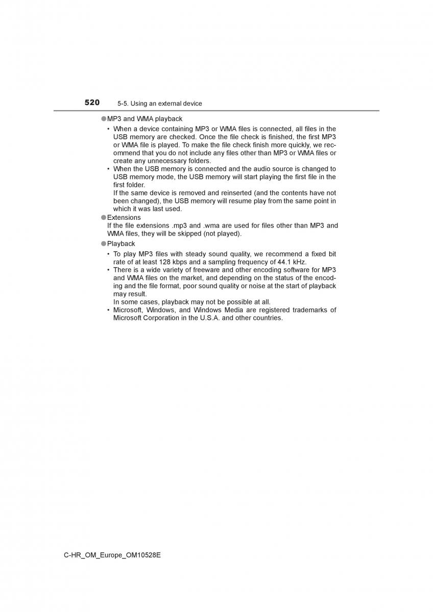 Toyota C HR owners manual / page 520